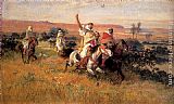 Frederick Arthur Bridgman Famous Paintings - The Falcon Hunt